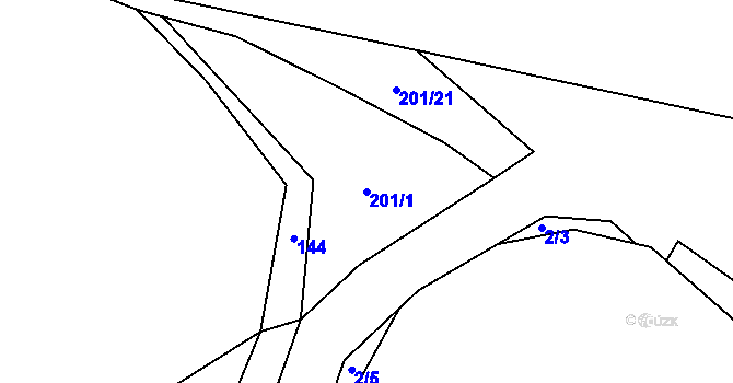 Parcela st. 201/1 v KÚ Babice u Okrouhlice, Katastrální mapa