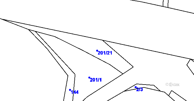 Parcela st. 201/21 v KÚ Babice u Okrouhlice, Katastrální mapa