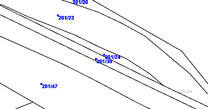Parcela st. 201/24 v KÚ Babice u Okrouhlice, Katastrální mapa