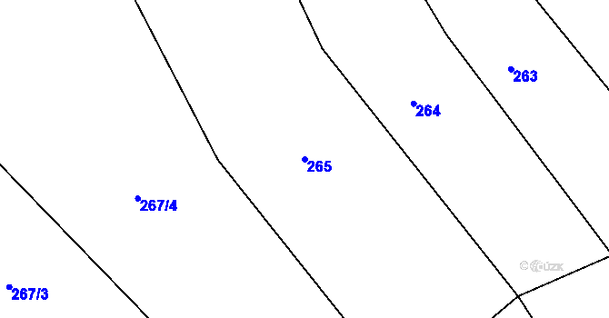 Parcela st. 265 v KÚ Babice u Okrouhlice, Katastrální mapa
