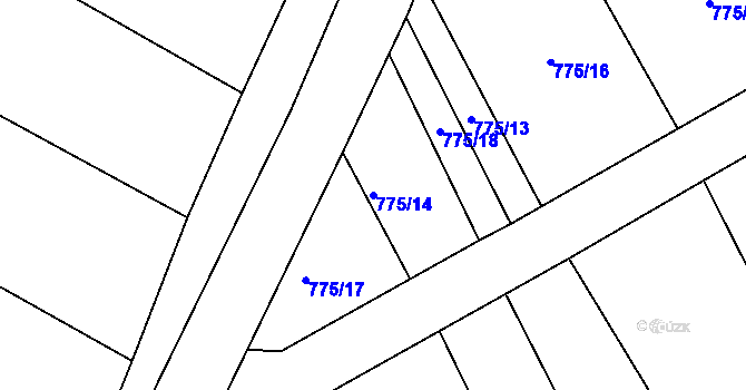 Parcela st. 775/14 v KÚ Babice u Okrouhlice, Katastrální mapa