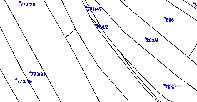 Parcela st. 201/37 v KÚ Babice u Okrouhlice, Katastrální mapa