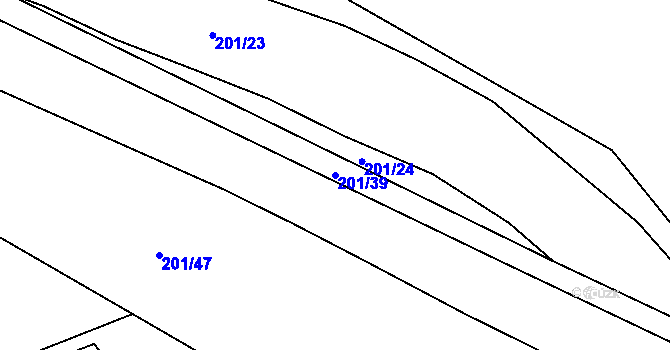Parcela st. 201/39 v KÚ Babice u Okrouhlice, Katastrální mapa