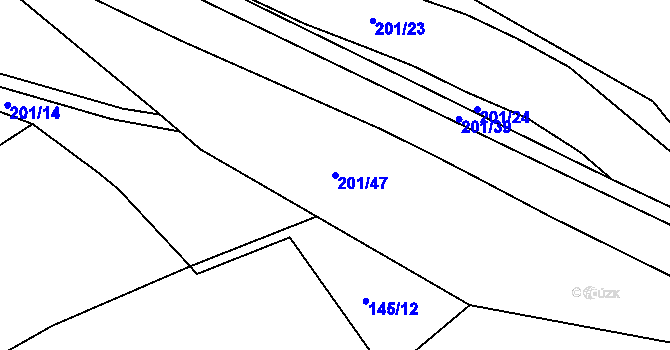 Parcela st. 201/47 v KÚ Babice u Okrouhlice, Katastrální mapa