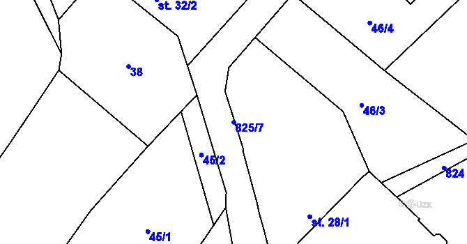 Parcela st. 825/7 v KÚ Babice u Okrouhlice, Katastrální mapa
