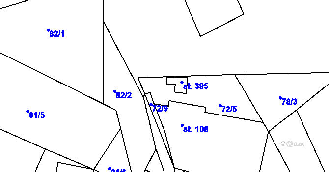 Parcela st. 78/2 v KÚ Okrouhlice, Katastrální mapa