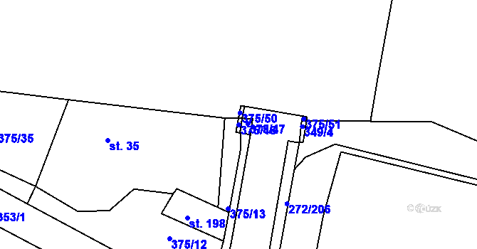 Parcela st. 375/46 v KÚ Okrouhlice, Katastrální mapa