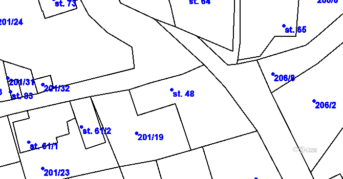 Parcela st. 48 v KÚ Olešnice u Okrouhlice, Katastrální mapa
