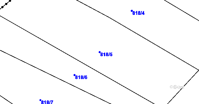 Parcela st. 818/5 v KÚ Olešnice u Okrouhlice, Katastrální mapa