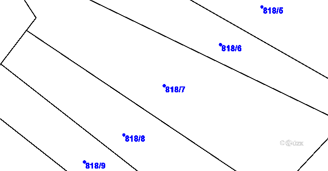 Parcela st. 818/7 v KÚ Olešnice u Okrouhlice, Katastrální mapa