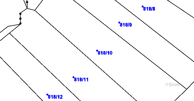 Parcela st. 818/10 v KÚ Olešnice u Okrouhlice, Katastrální mapa