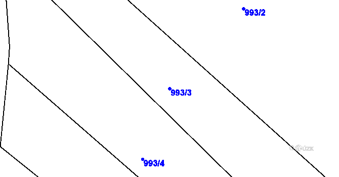 Parcela st. 993/3 v KÚ Olešnice u Okrouhlice, Katastrální mapa
