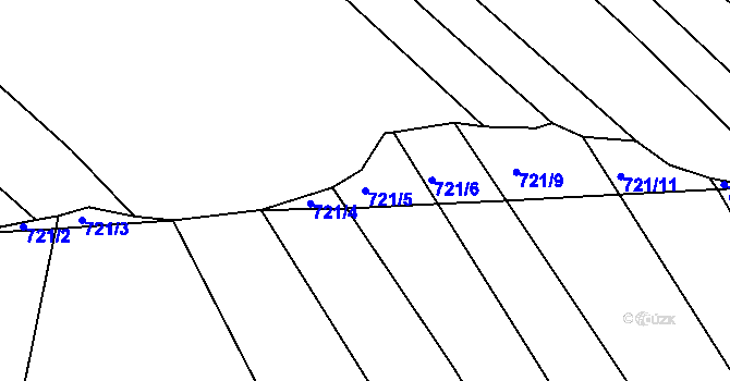 Parcela st. 721/5 v KÚ Olešnice u Okrouhlice, Katastrální mapa
