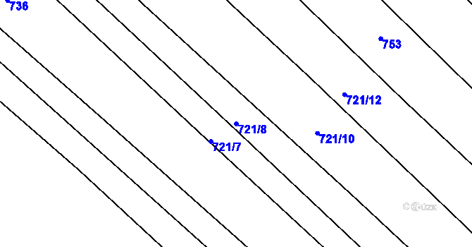 Parcela st. 721/8 v KÚ Olešnice u Okrouhlice, Katastrální mapa