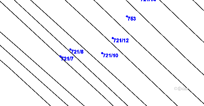 Parcela st. 721/10 v KÚ Olešnice u Okrouhlice, Katastrální mapa