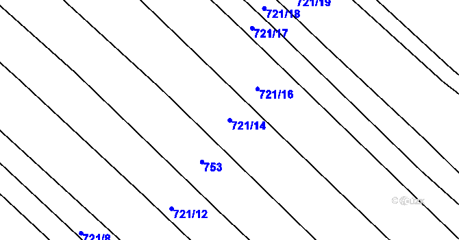 Parcela st. 721/14 v KÚ Olešnice u Okrouhlice, Katastrální mapa
