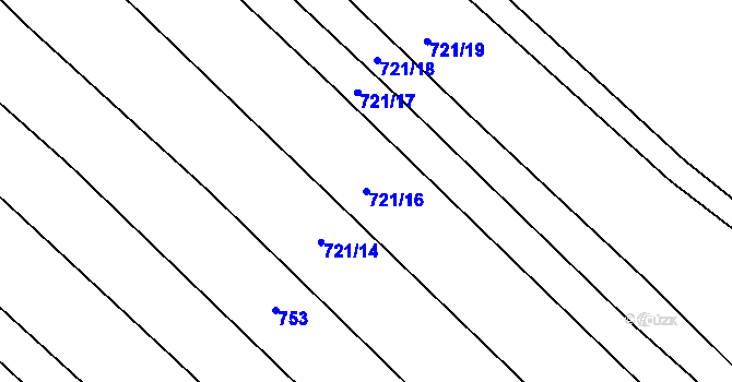 Parcela st. 721/16 v KÚ Olešnice u Okrouhlice, Katastrální mapa
