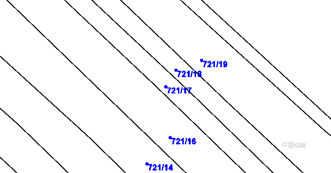 Parcela st. 721/17 v KÚ Olešnice u Okrouhlice, Katastrální mapa