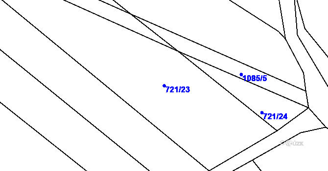 Parcela st. 721/23 v KÚ Olešnice u Okrouhlice, Katastrální mapa