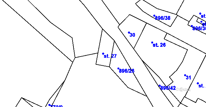 Parcela st. 27 v KÚ Vadín, Katastrální mapa