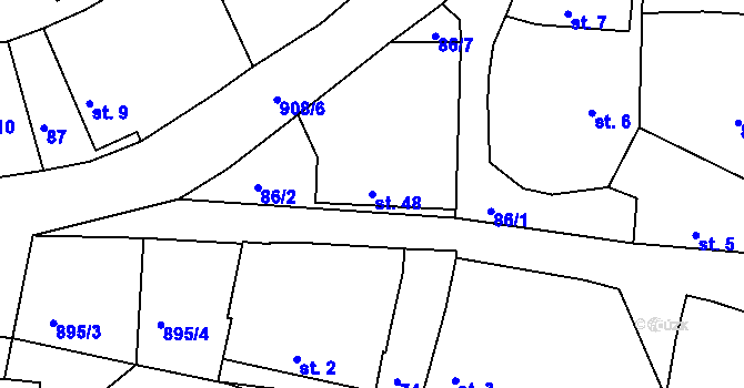 Parcela st. 48 v KÚ Vadín, Katastrální mapa