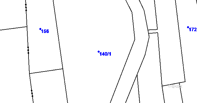 Parcela st. 140/1 v KÚ Okrouhlička, Katastrální mapa