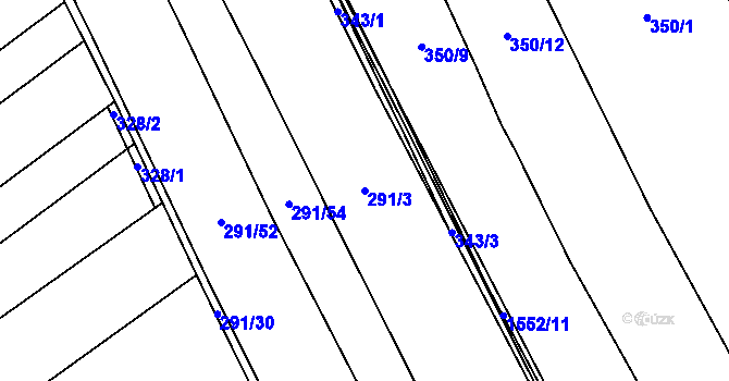 Parcela st. 291/3 v KÚ Okrouhlička, Katastrální mapa