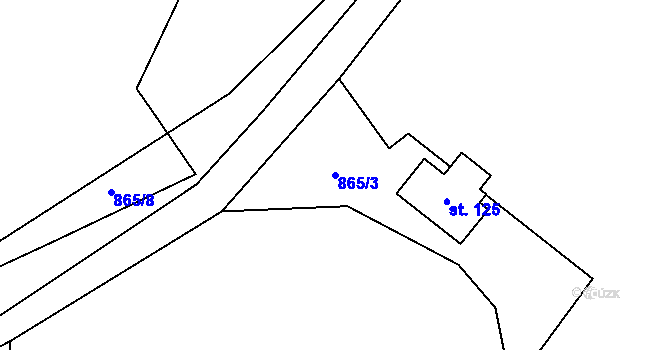 Parcela st. 865/3 v KÚ Okrouhlička, Katastrální mapa