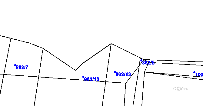 Parcela st. 861/6 v KÚ Okrouhlička, Katastrální mapa