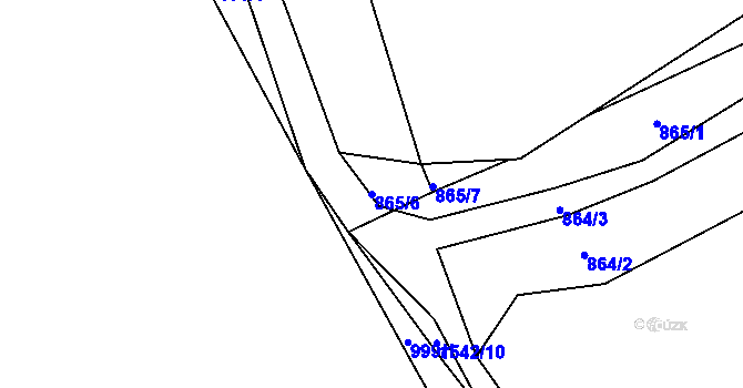 Parcela st. 865/6 v KÚ Okrouhlička, Katastrální mapa