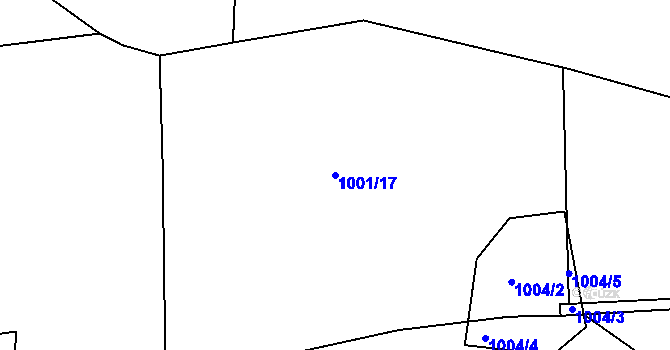 Parcela st. 1001/17 v KÚ Okrouhlička, Katastrální mapa