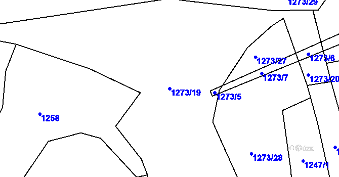 Parcela st. 1273/19 v KÚ Okrouhlička, Katastrální mapa