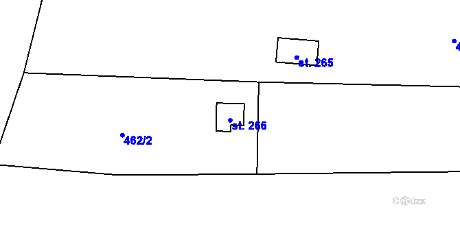 Parcela st. 266 v KÚ Okrouhlo, Katastrální mapa