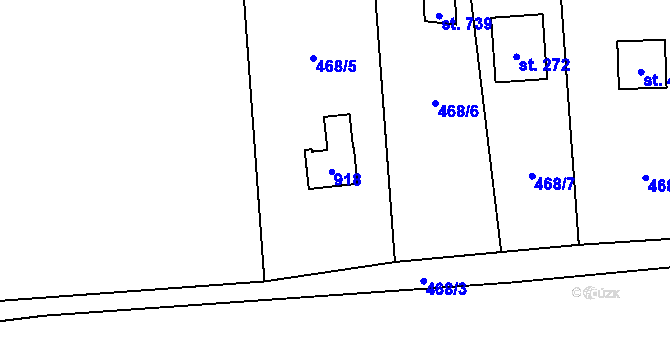 Parcela st. 273 v KÚ Okrouhlo, Katastrální mapa