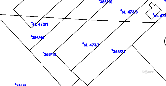 Parcela st. 473/1 v KÚ Okrouhlo, Katastrální mapa