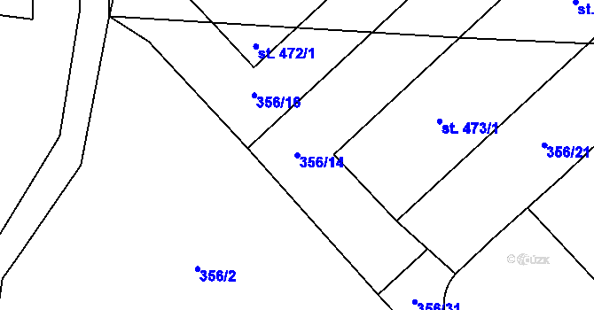Parcela st. 356/14 v KÚ Okrouhlo, Katastrální mapa