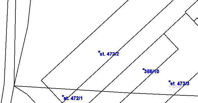 Parcela st. 472/2 v KÚ Okrouhlo, Katastrální mapa