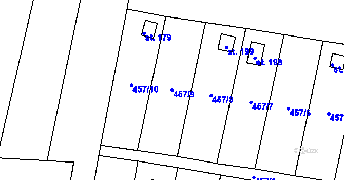 Parcela st. 457/9 v KÚ Okřešice u České Lípy, Katastrální mapa