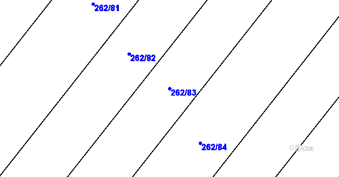 Parcela st. 262/83 v KÚ Okřínek, Katastrální mapa