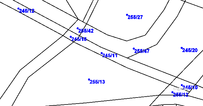 Parcela st. 245/11 v KÚ Srbce u Okřínka, Katastrální mapa