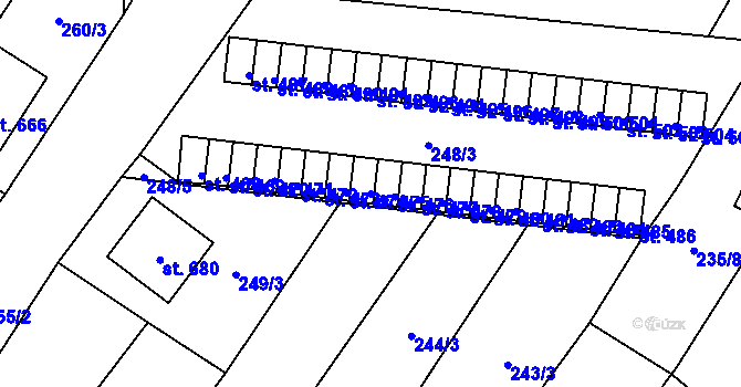 Parcela st. 475 v KÚ Okříšky, Katastrální mapa