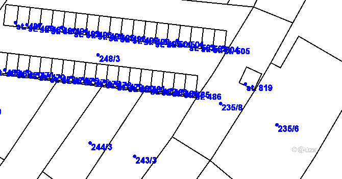 Parcela st. 484 v KÚ Okříšky, Katastrální mapa