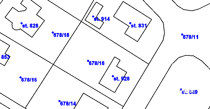 Parcela st. 678/17 v KÚ Okříšky, Katastrální mapa