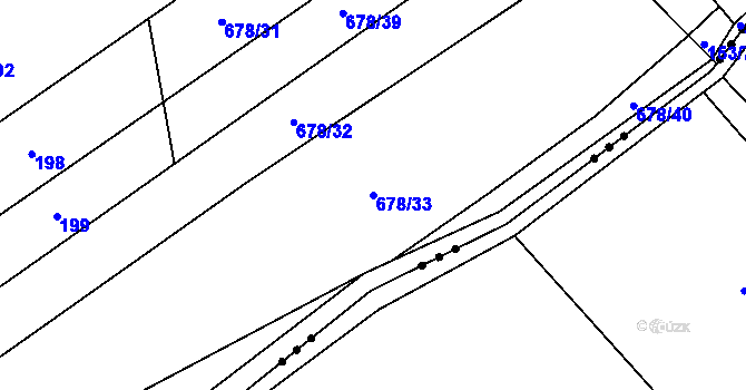 Parcela st. 678/33 v KÚ Okříšky, Katastrální mapa