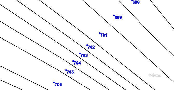 Parcela st. 702 v KÚ Okříšky, Katastrální mapa