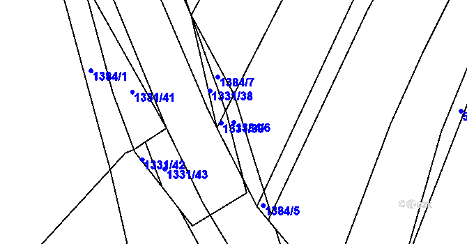 Parcela st. 1384/6 v KÚ Okříšky, Katastrální mapa