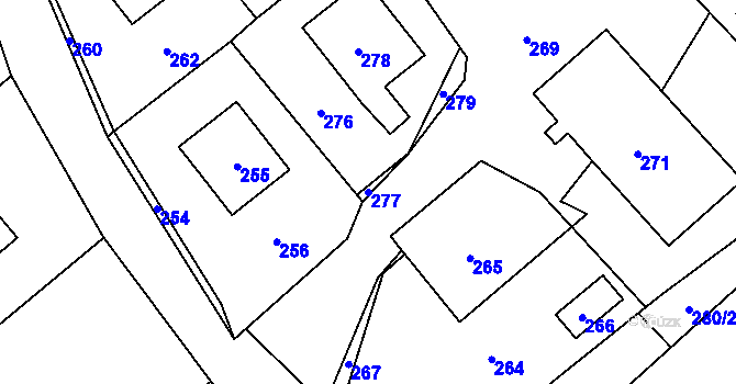 Parcela st. 277 v KÚ Olbramice, Katastrální mapa