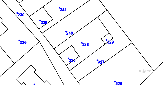 Parcela st. 328 v KÚ Olbramice, Katastrální mapa