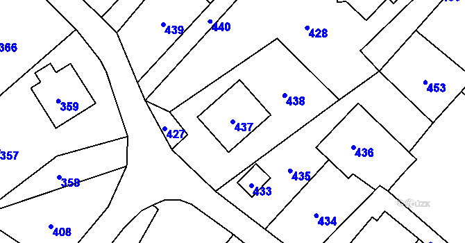 Parcela st. 437 v KÚ Olbramice, Katastrální mapa