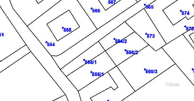 Parcela st. 564 v KÚ Olbramice, Katastrální mapa